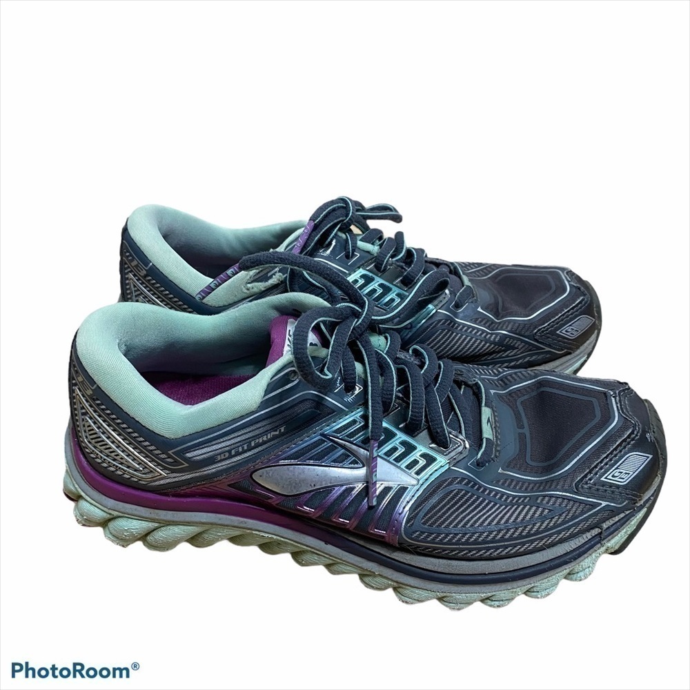 Brooks 3D Fit Print Sneakers Sz 6 Purple Women’s